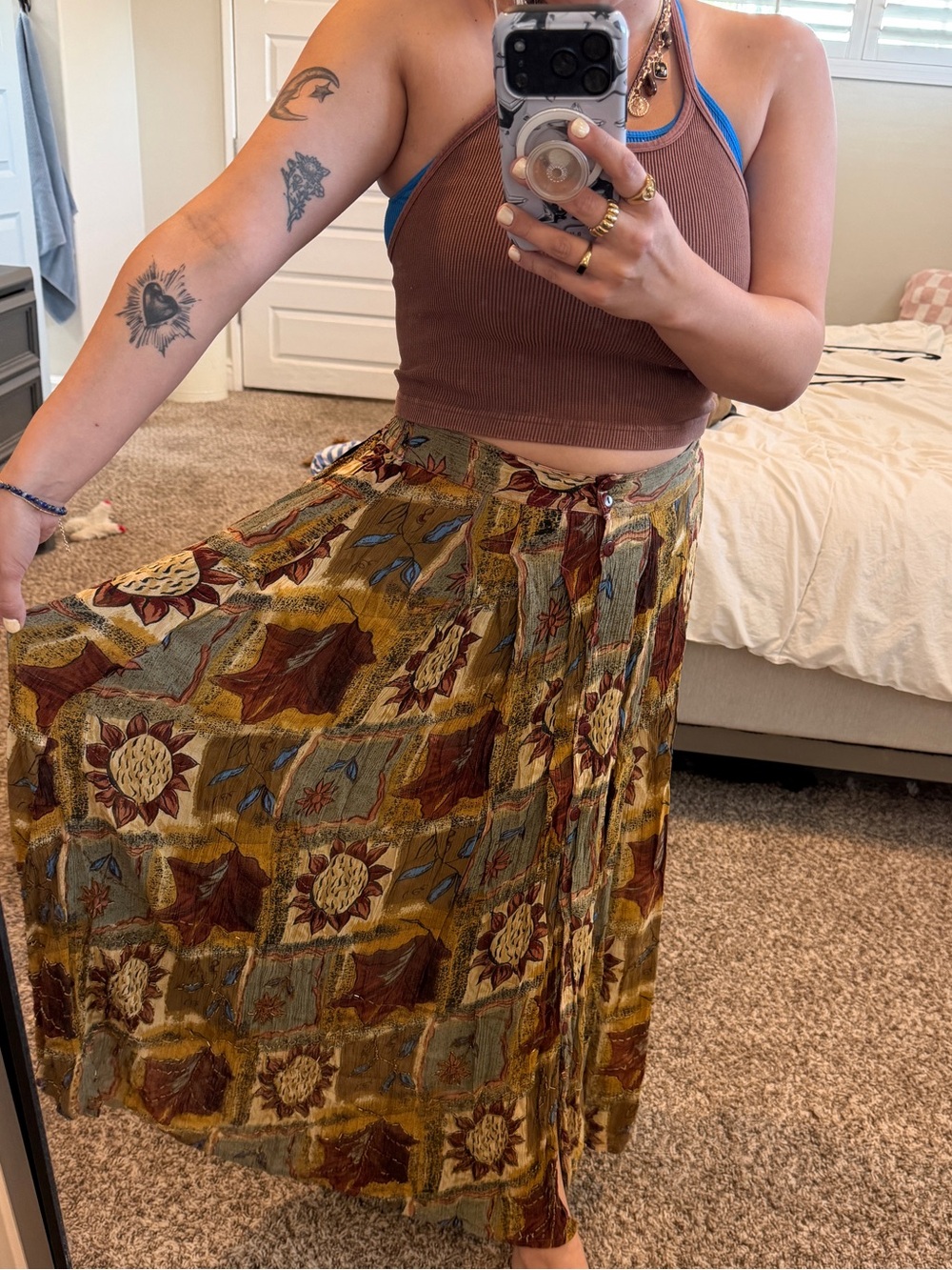 Vintage Embellished Jane Ashley Bohemian Maxi Skirt